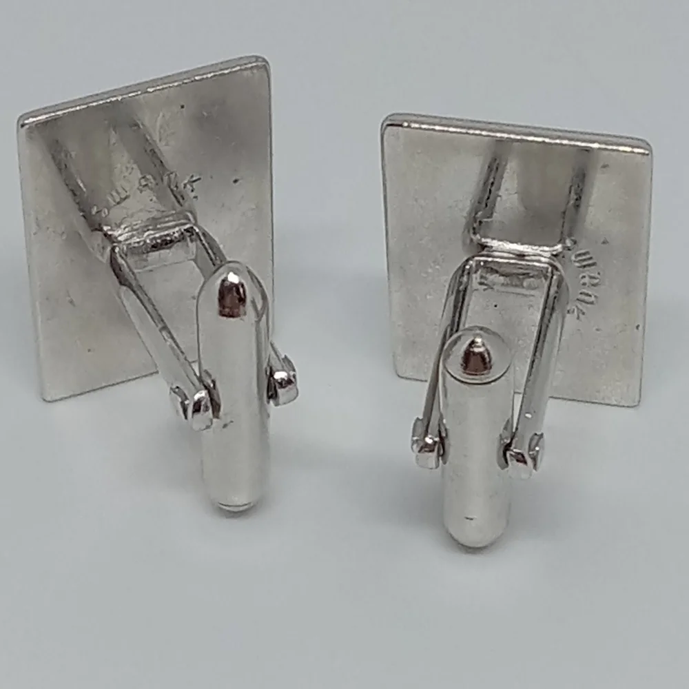 * vintage Mens SWANK tie pin & cufflinks set black with colorful edgework